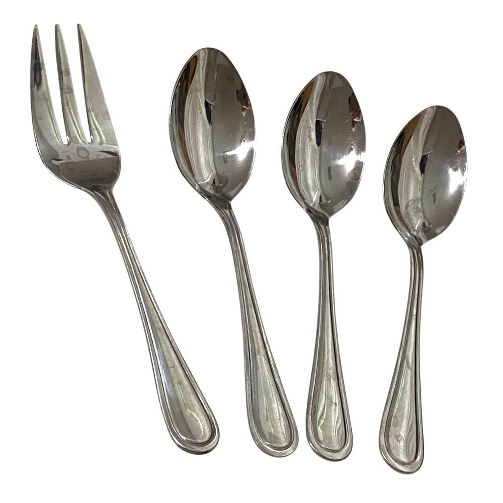 Stainless‎ Steel Serving Flatware Lot of 4 Clean Line Design Thanksgiving Dining